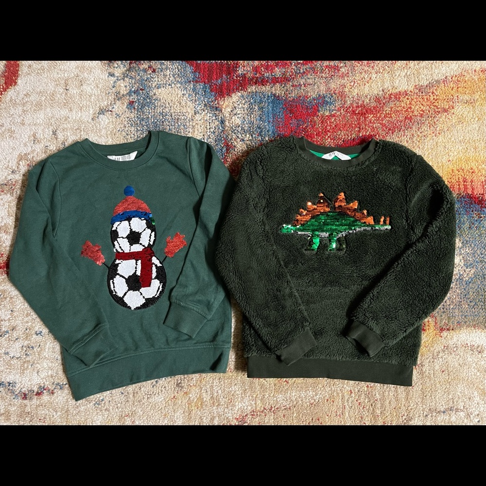 H&M holiday sweatshirts